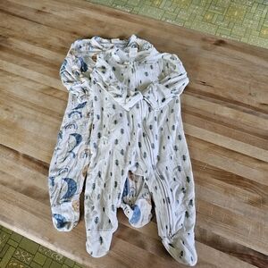 2 Larkspur Baby Bamboo Footies 3-6 Month